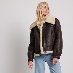 NA-KD Brown Shearling Jacket